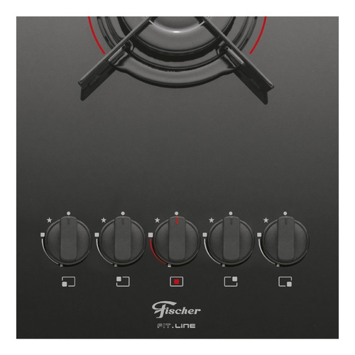 Imagem 3 de 3 de Fogão cooktop gás Fischer Fit Line 26343-57174 preto 127V/220V
