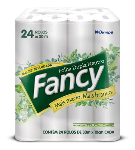  Papel Higiênico Fancy Toque Suave Folha Dupla C/24 Rolos