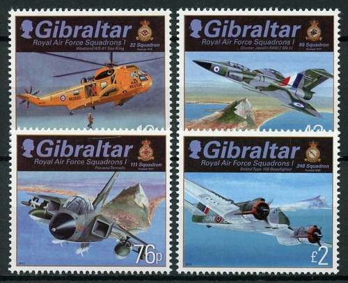2012 Aviones- Fuerza Aérea Real- Gibraltar (sellos) Mnh