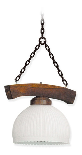 Colgante Lampara Rustica Quincho Madera Con Apto Led Carilux