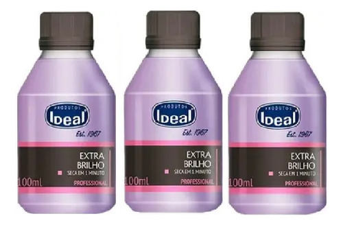 Ideal Base Extra Brilho Roxa 100ml - Kit Com 03 Unidades