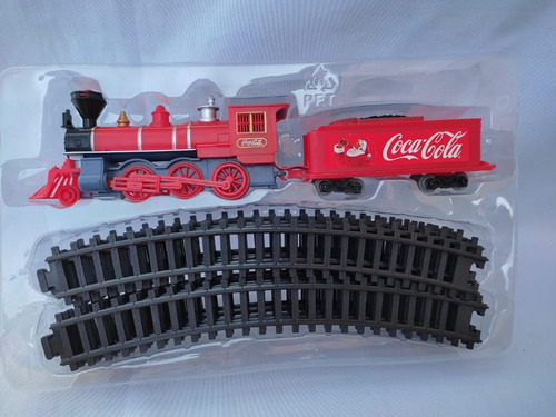 Imagen 2 de 3 de Tren Locomotora Con Carbonera Y Vias Coca Cola