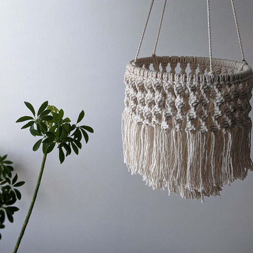 Lámpara De Borla De Macramé, Marco De Madera De 30x40cm