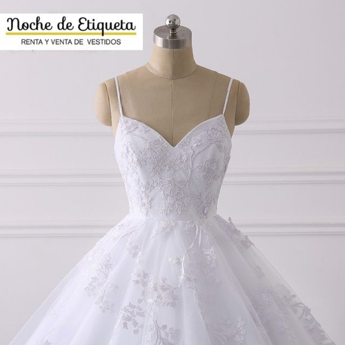 Imagen 3 de 5 de Vestido De Novia Corte Princesa Organza/tul/encaje