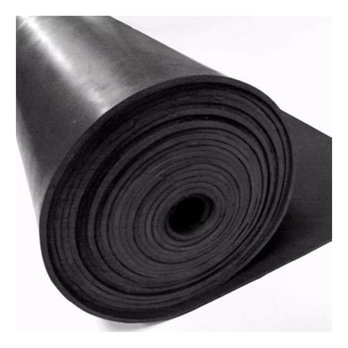 Protector Piso Goma En Rollo Negro Liso Antideslizante 2mm