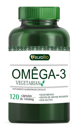 Ômega 3 Vegetarian Vegano Eurofito 120 Caps 1450mg