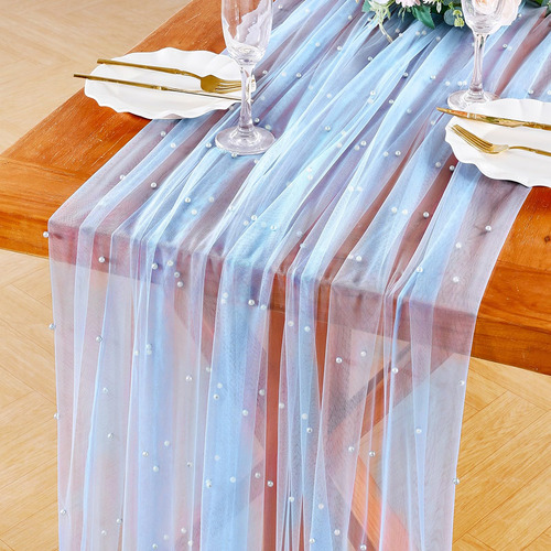 Mantel De Tul Transparente Con Forma De Perla Para Bodas