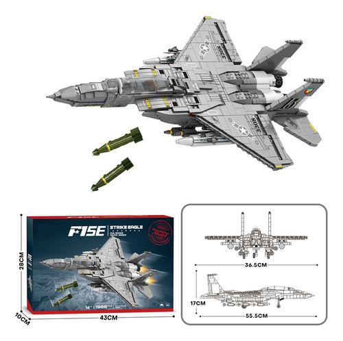 Modelo De Juguete De Bloques De Construcción F-15 Strike Eag