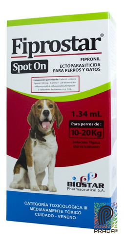 Fiprostar Spot On Ectoparasiticida Para Perro De 10 A 20 Kg 