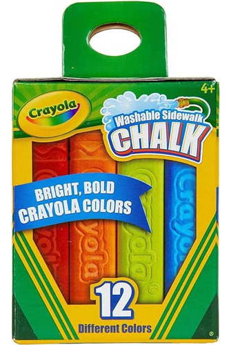 Crayola Tiza Lavable Para Acera 12 Colores Clásicos