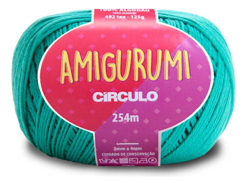 Linha Fio Amigurumi Círculo 254m 100% Algodão - Trico Croche Cor TIFFANY 5669