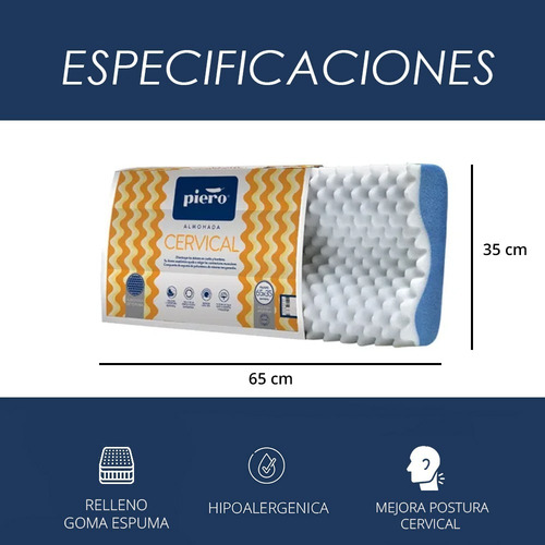 Almohada Piero Cervical 65cm