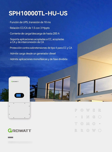 Inversor Híbrido Growatt Sph 10000tl-hu-us