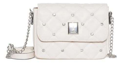 Bolsa Feminina Vizzano Pequena Strass Moderna Despojada Cor Off White