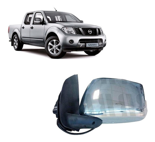 Espejo Izquierdo Para Nissan Navara 2009 Manual Cromado