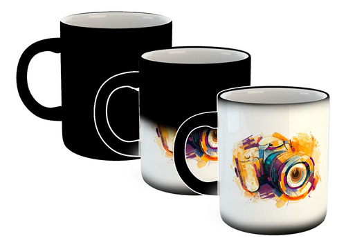 Taza Magica Camara Color Art Lente Pasion