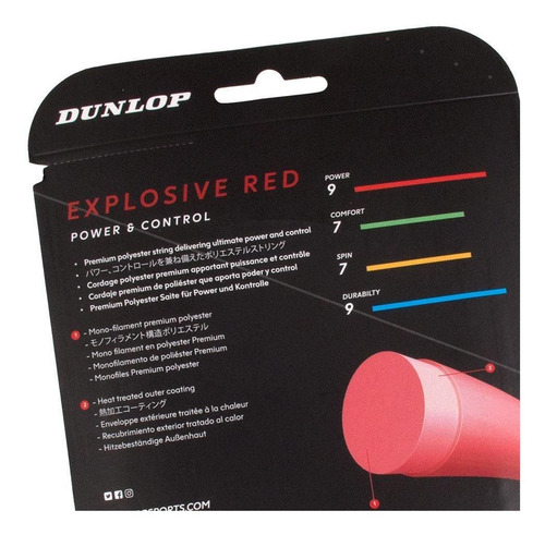 Corda Dunlop Explosive Red 16l 1.30mm Vermelha Individual