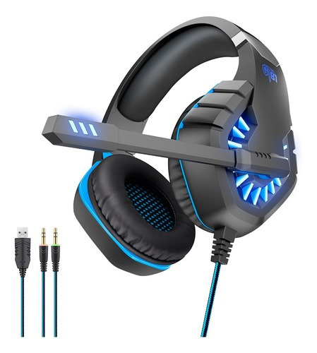 Auriculares Para Ps4 Luces Led Gamer Ovleng Gt-81 Color Negro