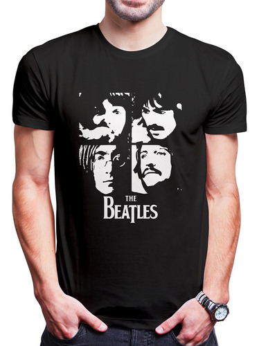 Polo Varon The Beatles Black And White (d0278 Boleto.store)