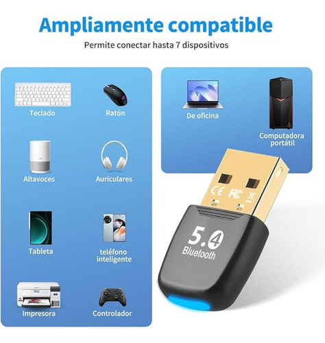 Transmisor/receptor 2 En 1 Adaptador Auxiliar Usb Bluetooth 5.4 Sin Necesidad De Controlador Pare Laptop Audio Qyju Plug Color Negro Mini Bluetooth,bluetooth Dongle,compatible Con Windows 11/10/8.1
