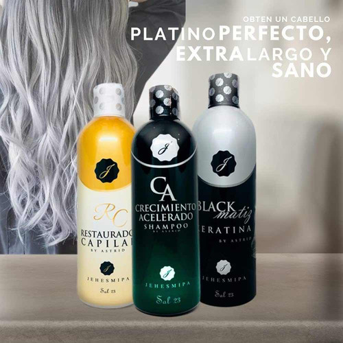 Paquete Perfecto Jehesmipa Trio Cabello Largo, Sano, Platino