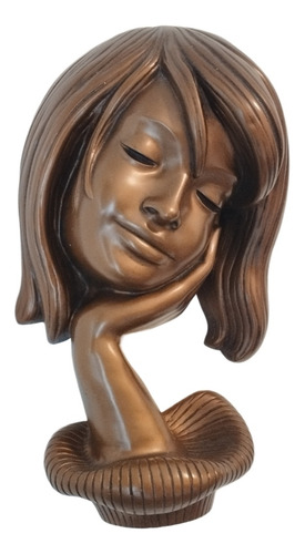 Figura Escultura Pared Mujer Vintage En Resina 31 Cm Alto 