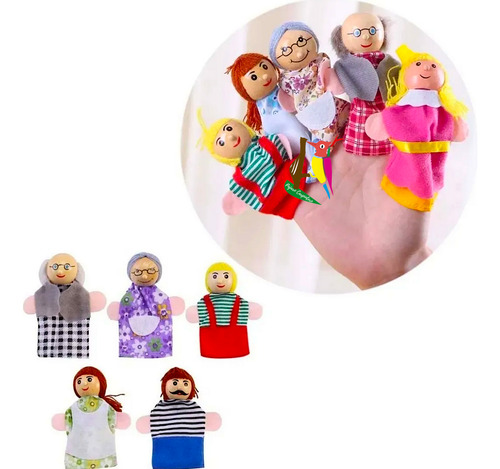 Pack X 5 Titeres Dedo Familia Creatividad Imaginacion Niños