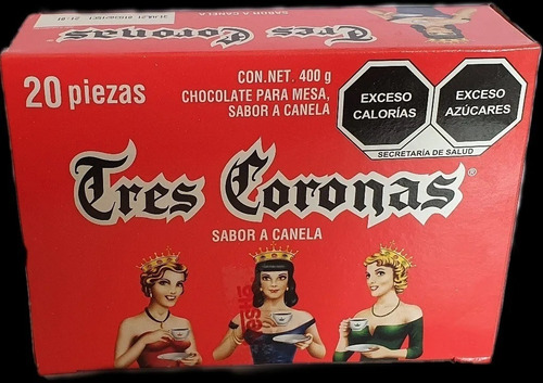 Chocolate De Mesa Tres Coronas 14 Pq De 400 Gr=280 Tabletas