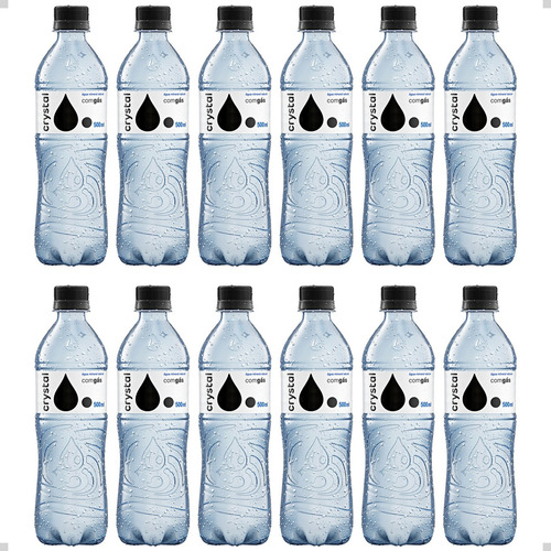 Agua Mineral Com Gás Legítima Crystal Garrafa 500ml -12 Und