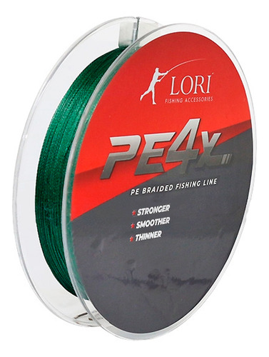 Linha Pe 4x 100 Metros Verde 55lbs - Lori 0,50mm