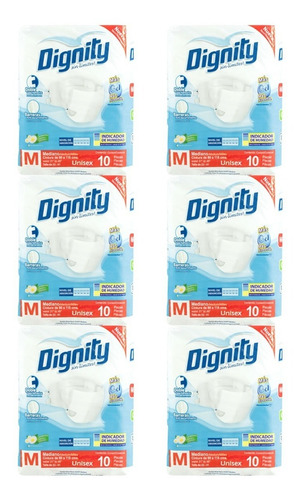 Caja De Pañal De Adulto Dignity Mediano 6 Paquetes (60 Pzs)