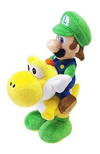 Nintendo Super Mario Luigi Riding Yoshi Felpa, 8.0 In