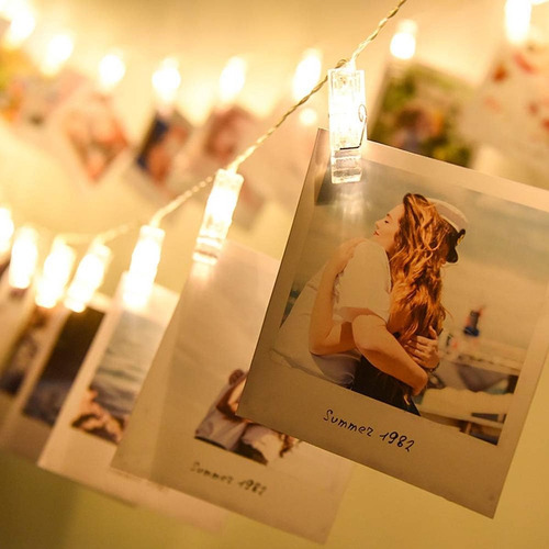Fio De Led 20 Pregadores Led Decoração Varal Para Fotos