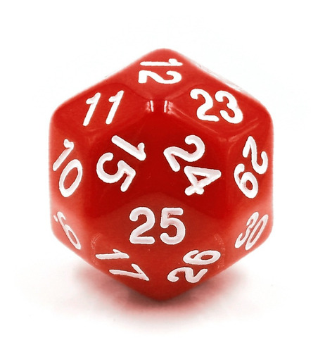 Dado De Rpg - D30 Red Opaque Dice - Trinta Lados - Rpg