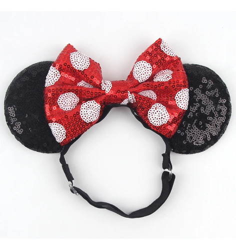 Diadema Orejas Moño Minie Mouse Mickey Niñas Rueda Blanca