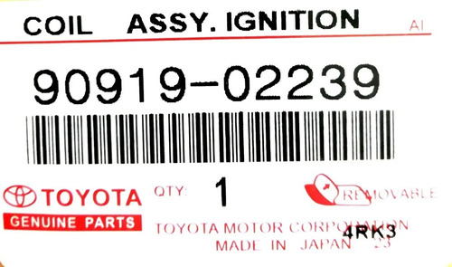 Bobina Toyota Corolla 1.6 1.8 New Sensation 2003 2008 Tienda