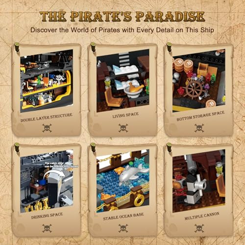 Set De Bloques De Construcción Para Maquetas De Barcos Pirat