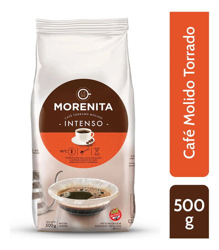 Cafe Torrado Molido Intenso La Morenita X500g - Pack X 3u