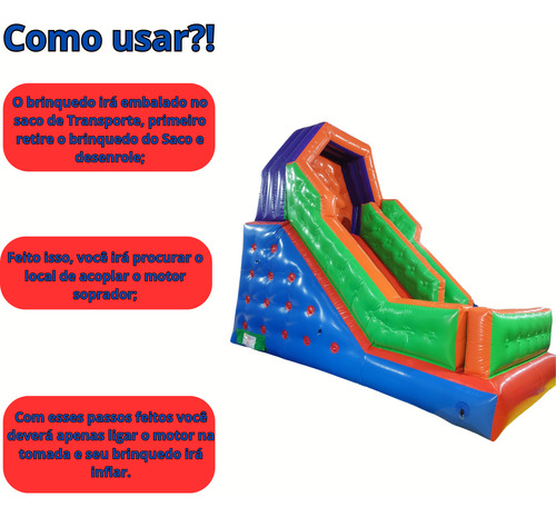 Tobogã Premium Brinquedo Inflável Com Motor Mf Brinquedos