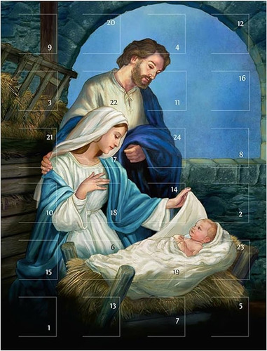 Holy Family Tarjeta De Felicitacion Con Calendario De Advien