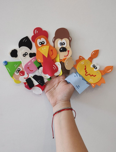 Titeres De Dedo De Animales - Pack Por 10 Unidades - Set 1