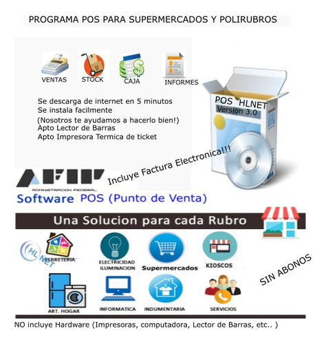 Sistema Ventas Control Stock, Cta Cte Y Factura Electronica