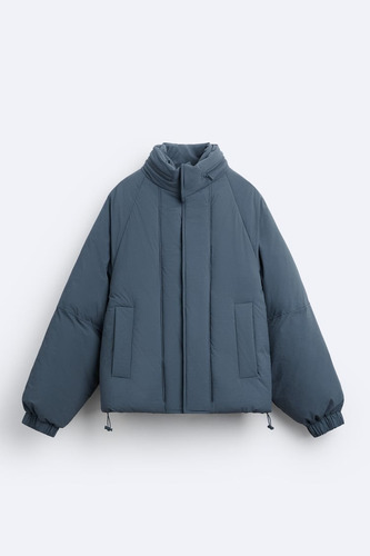 Campera De Hombre Abrigada Acolchada Tecn Zara Original Azul