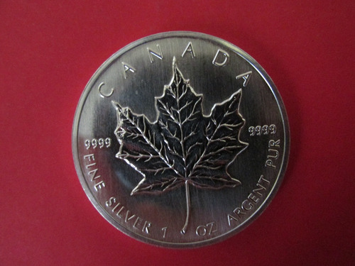 Moneda Canada Reina Isabel 5 Dolares Plata 1 Onza 1991 (Usado)