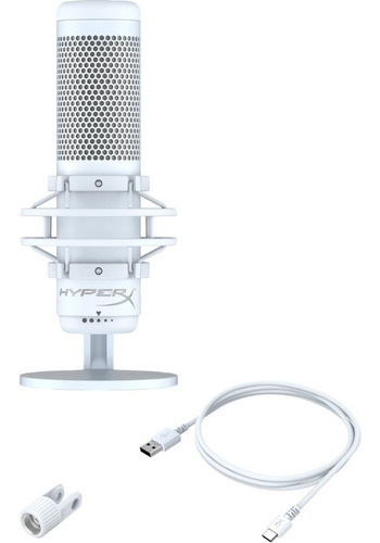 Micrófono HyperX QuadCast S condensador omnidireccional white