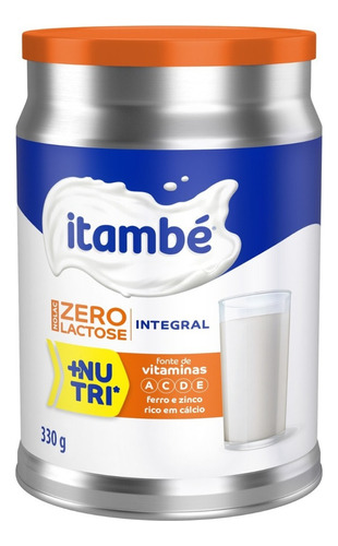 Lata Leite Em Pó Zero Lactose Itambé 330g