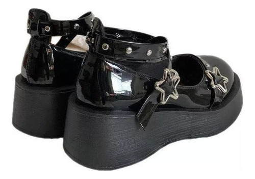 Zapatos Japoneses Muffin De Fondo Redondo Lolita Con Hebilla