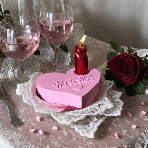 Molde De Corazón Para Velas De Silicona Moldes Antiadherente