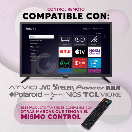 Control Remoto 10 En 1 Compatible Con Pantallas Speler Polaroid Atvio Rca Vios Tkl Viore Spled22f Incluye 4 Pilas Divitech® Aaa