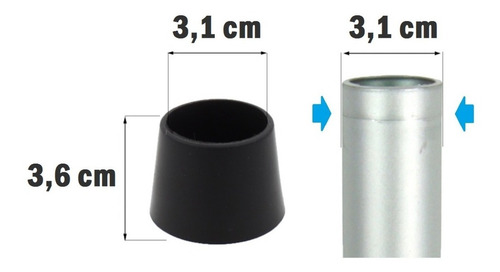 Ponteira Protetora Pé De Cadeira Tubular 3,1cm Conjunto 16pç